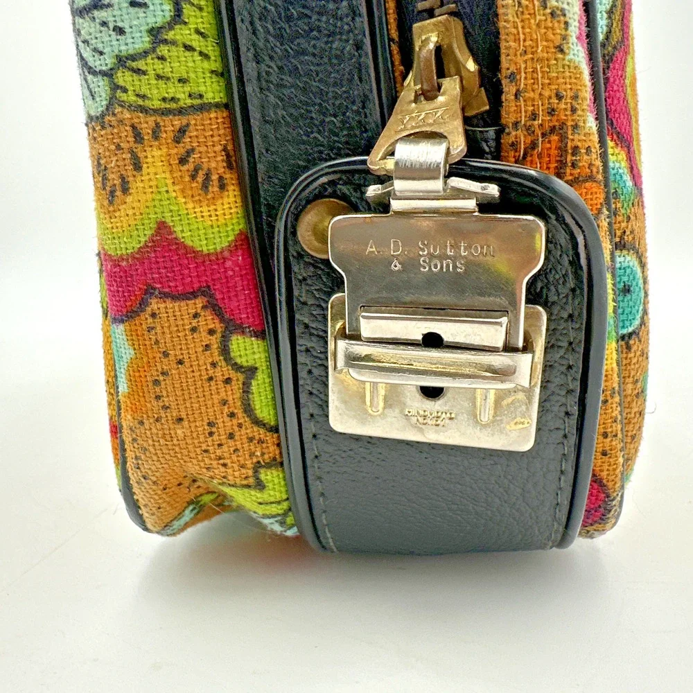 VTG Floral Suitcase 60's 70's Flower Power Retro Paisley Suit Case Made in Japan